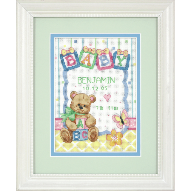 Buy Dimensions Birth Record Baby Blocks Cross Stitch Kit by World of Jewellery