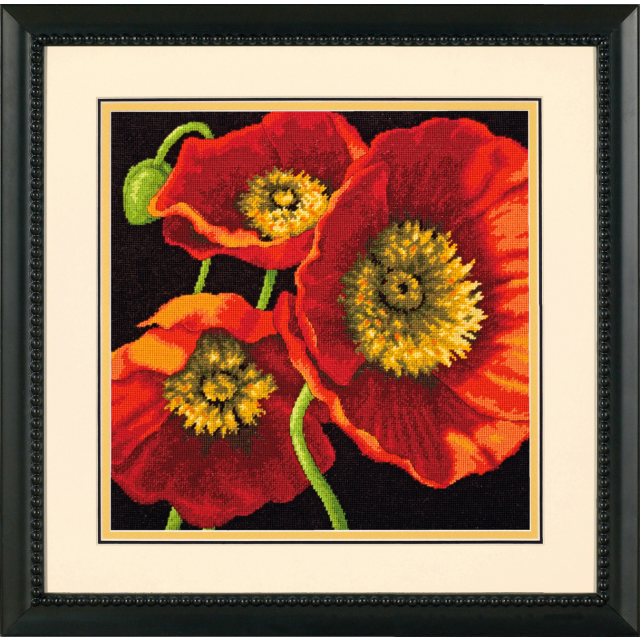 Buy Dimensions Red Poppy Trio Needlepoint Kit by World of Jewellery