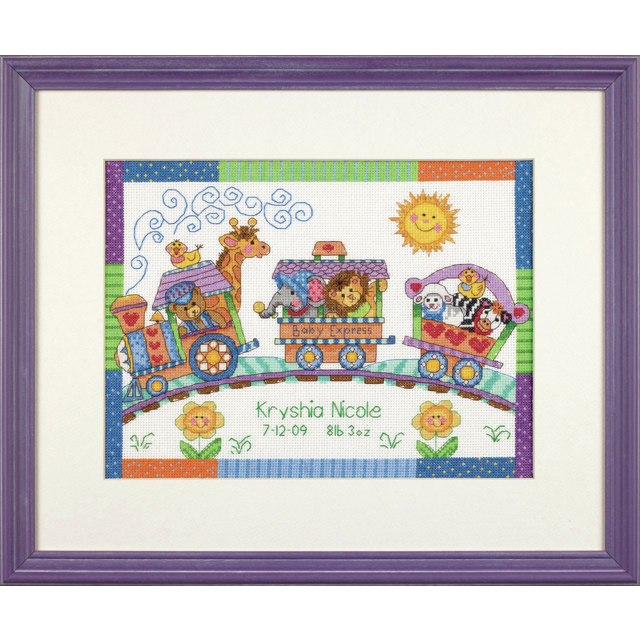 Buy Dimensions Birth Record Baby Express Cross Stitch Kit by World of Jewellery