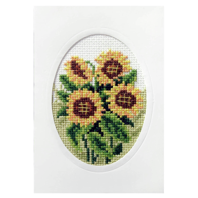 Buy Orchidea Card Sunflowers Cross Stitch Kit by World of Jewellery