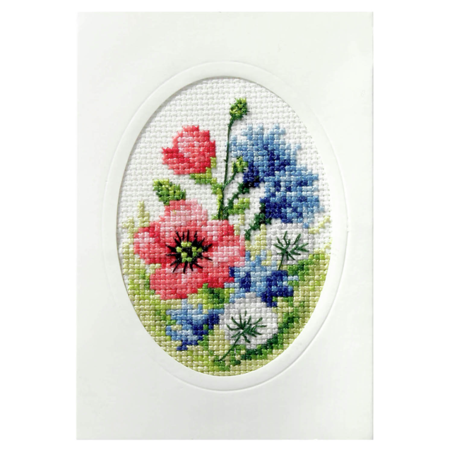 Buy Orchidea Card Poppies Cross Stitch Kit by World of Jewellery