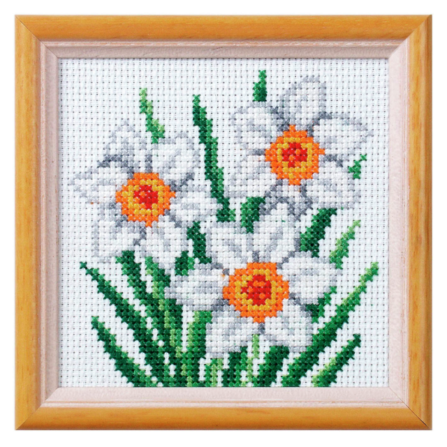Buy Orchidea Narcissus Cross Stitch Kit by World of Jewellery