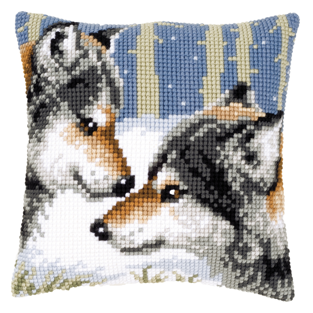 Buy Vervaco Wolves Cushion Cross Stitch Kit by World of Jewellery