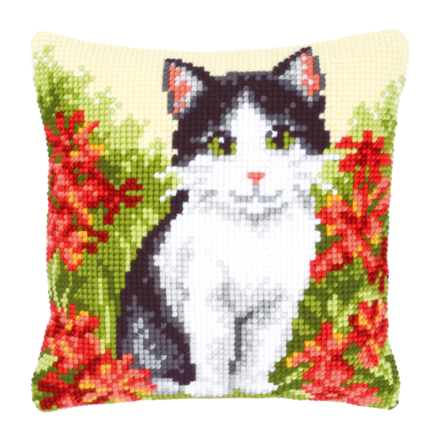 Buy Vervaco Cat Cushion Cross Stitch Kit by World of Jewellery