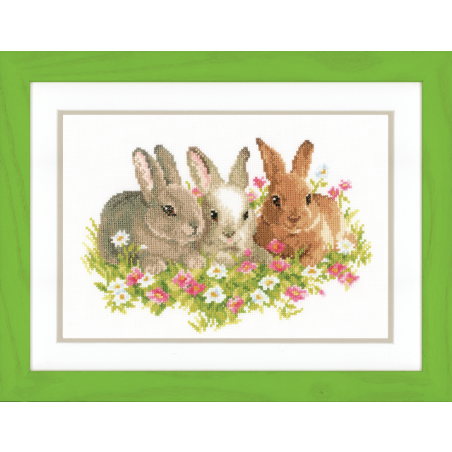 Buy Vervaco Three Rabbits Cross Stitch Kit by World of Jewellery