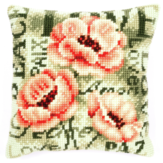 Buy Vervaco Poppy Cushion Cross Stitch Kit by World of Jewellery