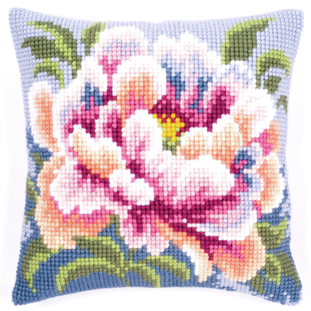 Buy Vervaco Peony Cushion Cross Stitch Kit by World of Jewellery