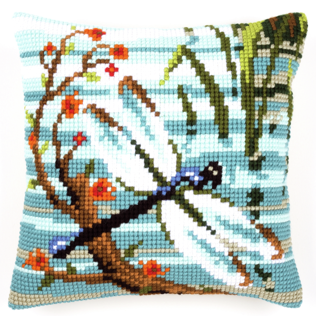 Buy Vervaco Dragonfly Cushion Cross Stitch Kit by World of Jewellery