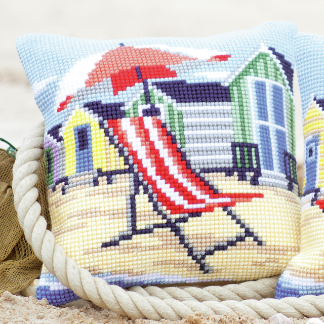 Buy Vervaco Beach Chair Cushion Cross Stitch Kit by World of Jewellery