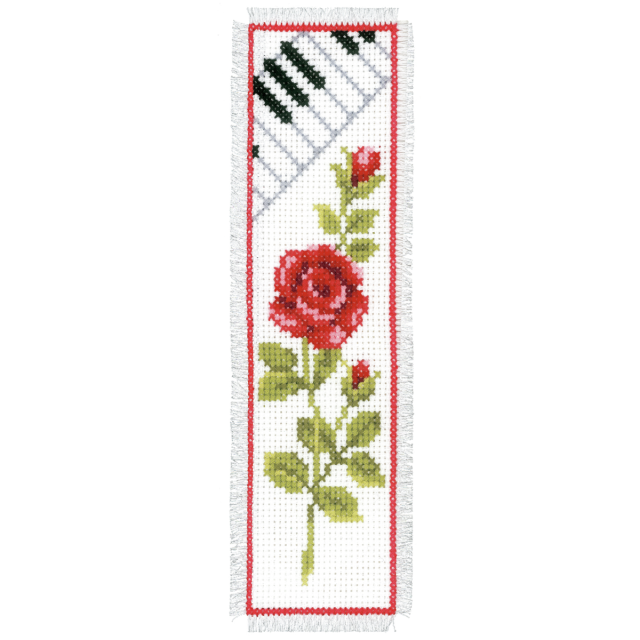 Buy Vervaco Bookmark Rose & Piano Cross Stitch Kit by World of Jewellery