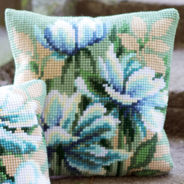 Buy Vervaco Japanese Anemones I Cushion Cross Stitch Kit by World of Jewellery