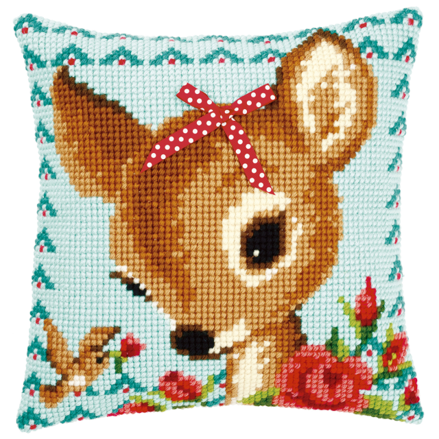 Buy Vervaco Bambi with a Bow Cushion Cross Stitch Kit by World of Jewellery