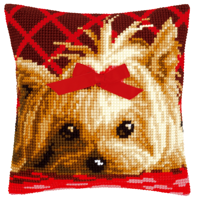 Buy Vervaco Yorkshire with Bow Cushion Cross Stitch Kit by World of Jewellery