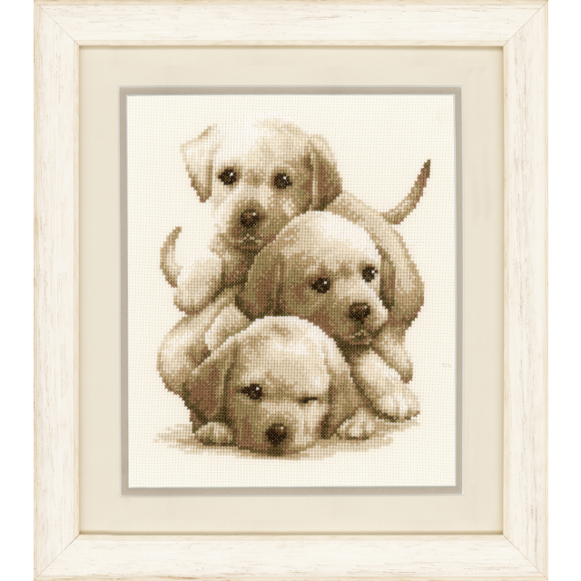 Buy Vervaco Labrador Puppies Cross Stitch Kit by World of Jewellery