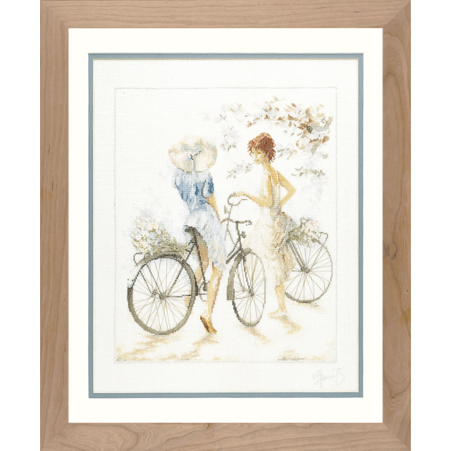 Buy Lanarte Girls on Bicycle Cross Stitch Kit by World of Jewellery