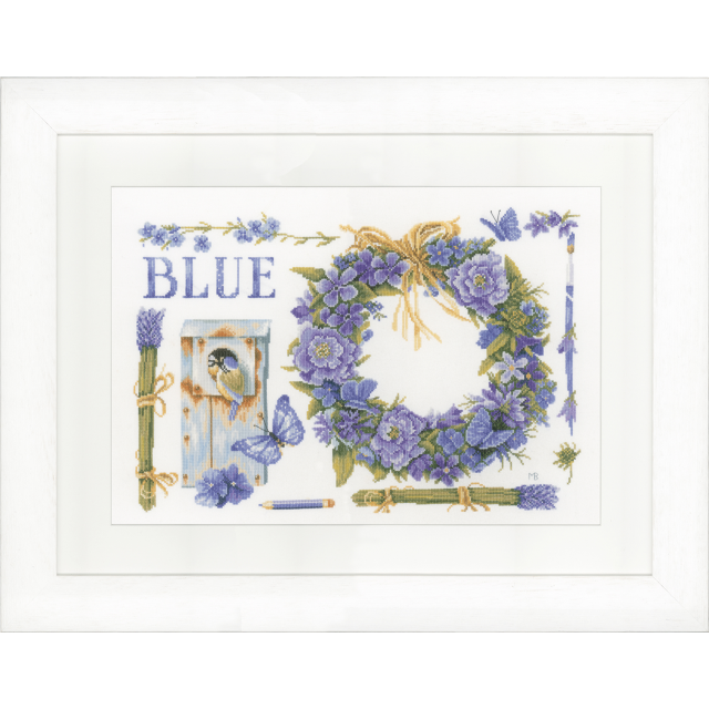 Buy Lanarte Lavender Wreath Cross Stitch Kit by World of Jewellery