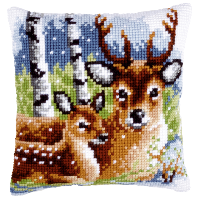 Buy Vervaco Deer Family Cushion Cross Stitch Kit by World of Jewellery