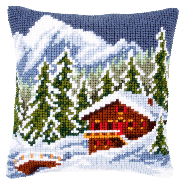 Buy Vervaco Snow Landscape Cushion Cross Stitch Kit by World of Jewellery