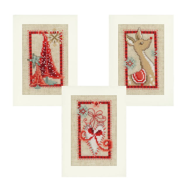 Buy Vervaco Greeting Cards Christmas Symbols Cross Stitch Kit by World of Jewellery