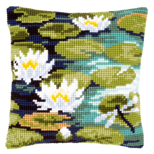 Buy Vervaco Water Lilies Cushion Cross Stitch Kit by World of Jewellery