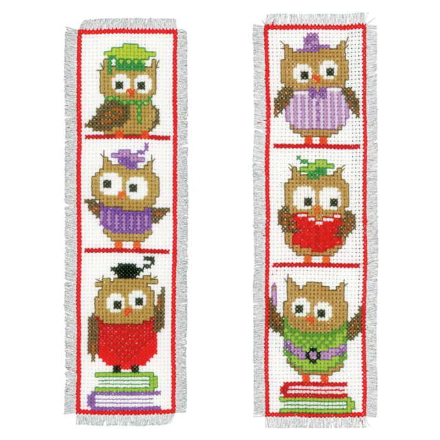Buy Vervaco Bookmarks Clever Owls Cross Stitch Kit by World of Jewellery