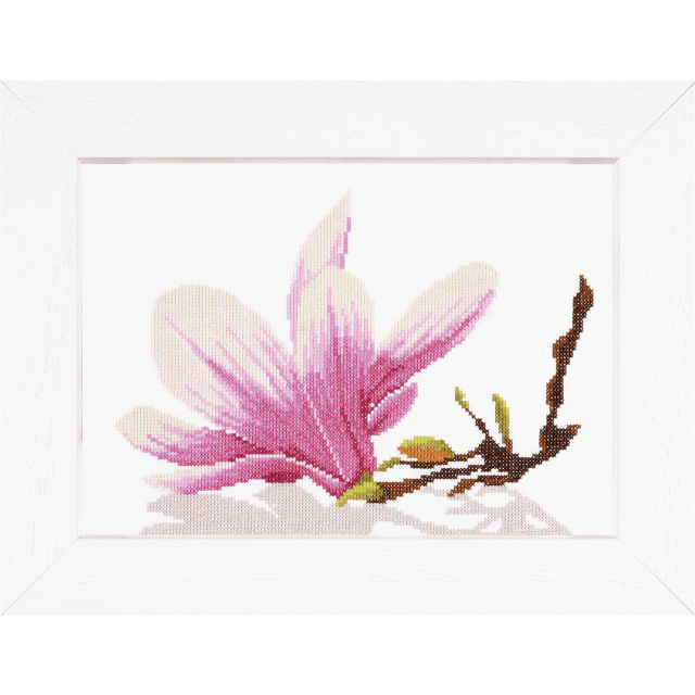 Buy Lanarte Magnolia Twig with Flower Cross Stitch Kit by World of Jewellery