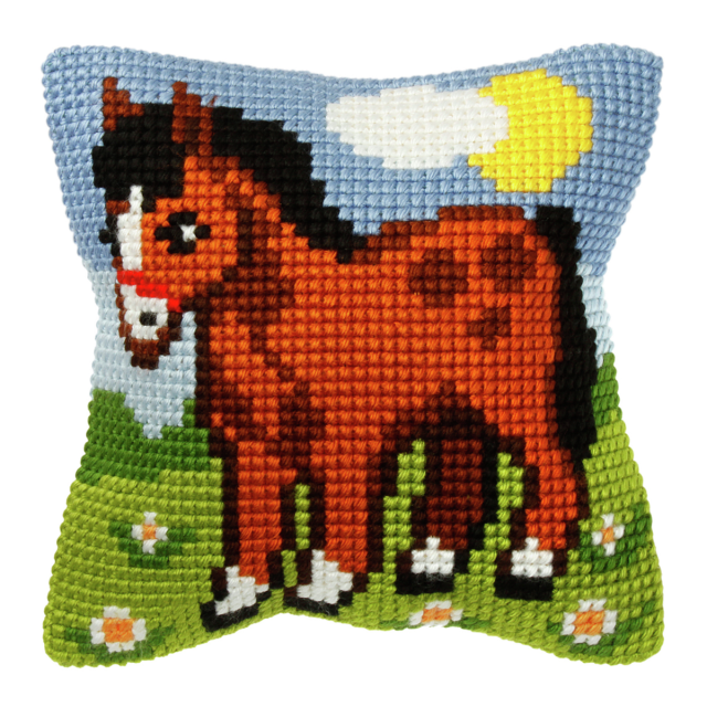 Buy Orchidea Horse Cushion Cross Stitch Kit by World of Jewellery