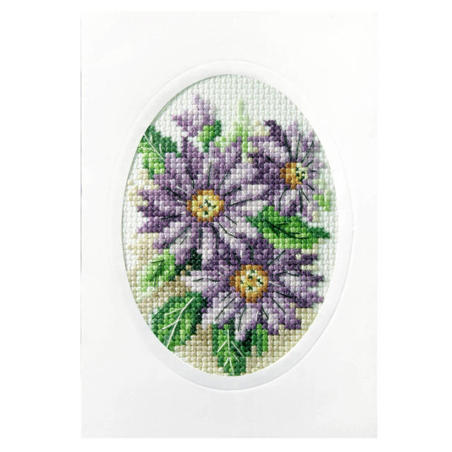 Buy Orchidea Card Dahlias Cross Stitch Kit by World of Jewellery