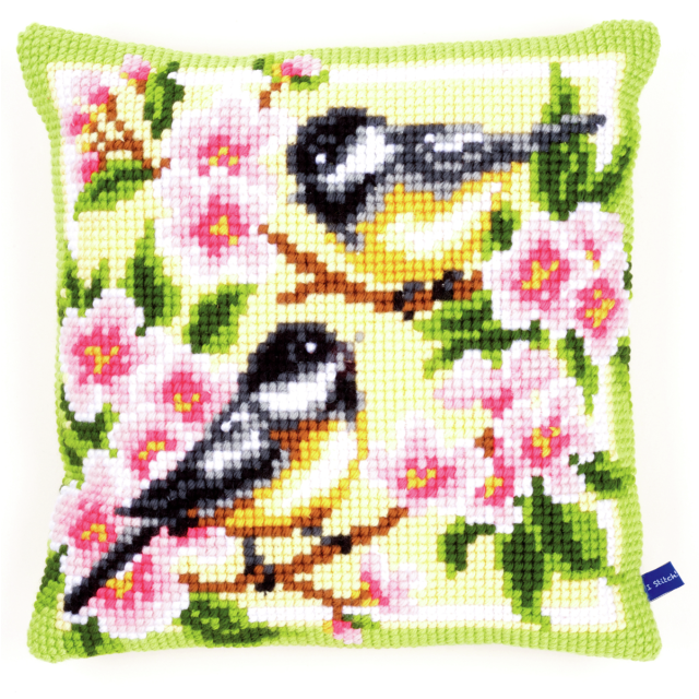 Buy Vervaco Birds and Blossoms Cushion Cross Stitch Kit by World of Jewellery