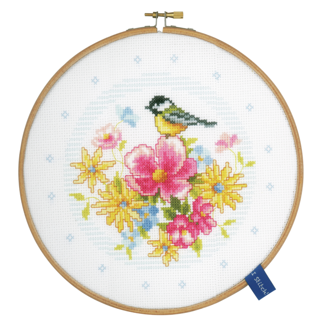 Buy Vervaco Bird and Flowers Cross Stitch Kit by World of Jewellery