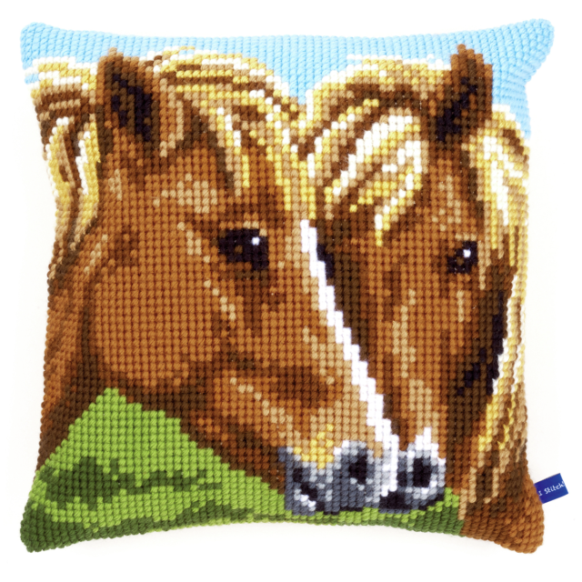 Buy Vervaco Horses Cushion Cross Stitch Kit by World of Jewellery