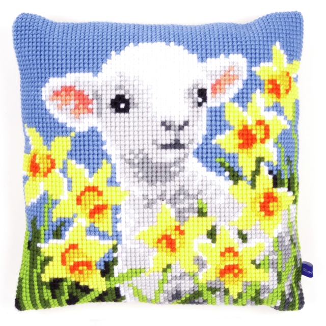 Buy Vervaco Lamb Cushion Cross Stitch Kit by World of Jewellery