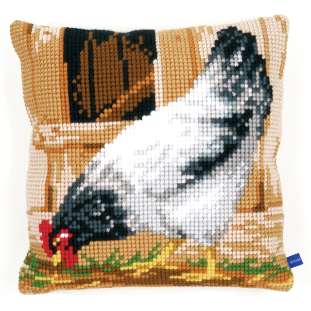 Buy Vervaco Grey Hen Cushion Cross Stitch Kit by World of Jewellery