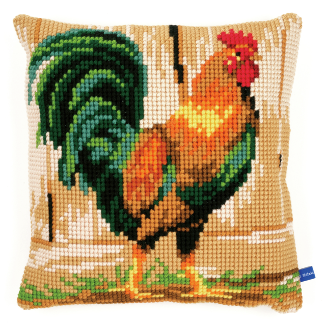 Buy Vervaco Rooster Cushion Cross Stitch Kit by World of Jewellery