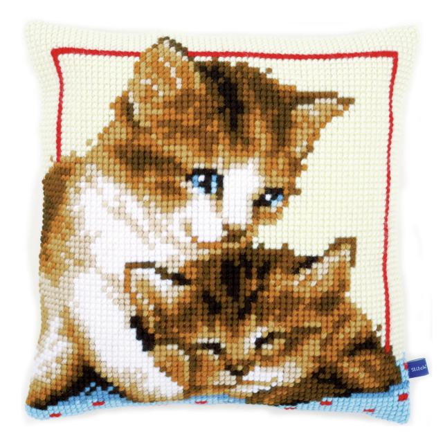 Buy Vervaco Playful Kittens Cushion Cross Stitch Kit by World of Jewellery