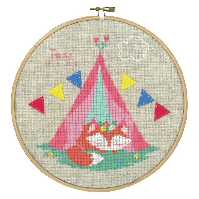 Buy Vervaco Lief! Small Fox in Tent Cross Stitch Kit by World of Jewellery