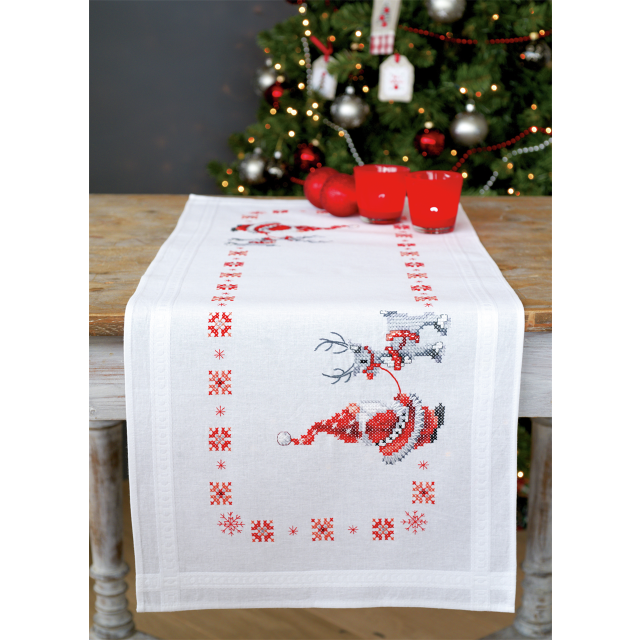 Buy Vervaco Christmas Elves Table Runner Embroidery Kit by World of Jewellery