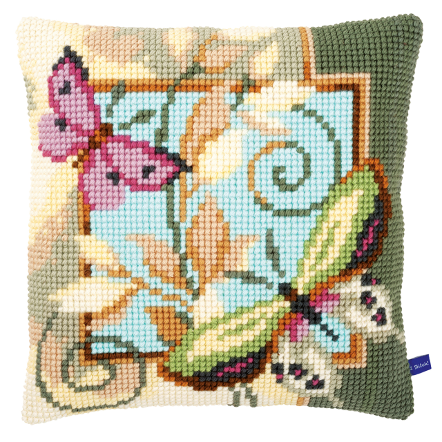 Buy Vervaco Deco Butterflies Cushion Cross Stitch Kit by World of Jewellery