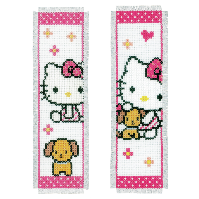 Buy Vervaco Bookmark Hello Kitty with Dog Cross Stitch Kit by World of Jewellery