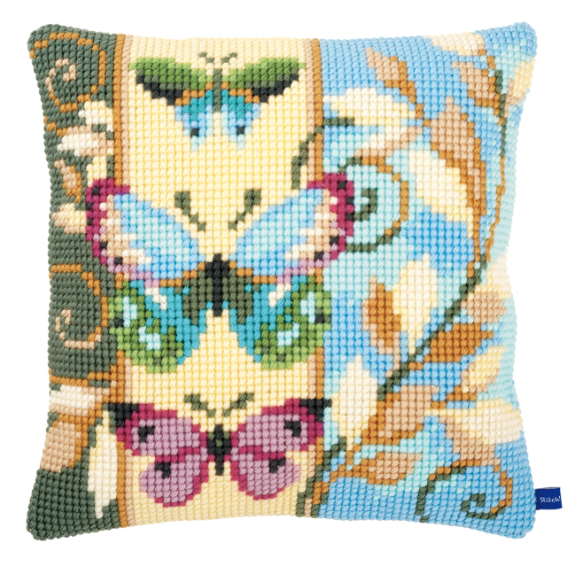 Buy Vervaco Deco Butterflies Cushion Cross Stitch Kit by World of Jewellery