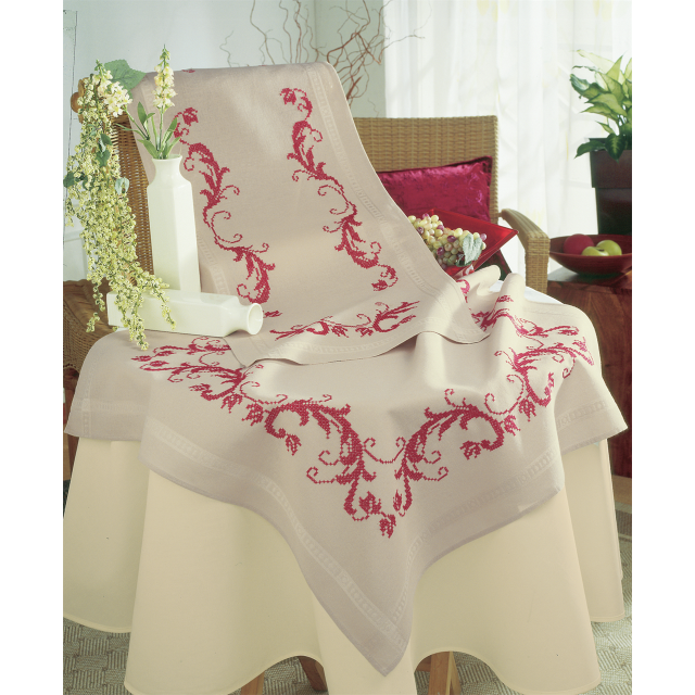 Buy Vervaco Red Leaf Design Table Runner Embroidery Kit by World of Jewellery