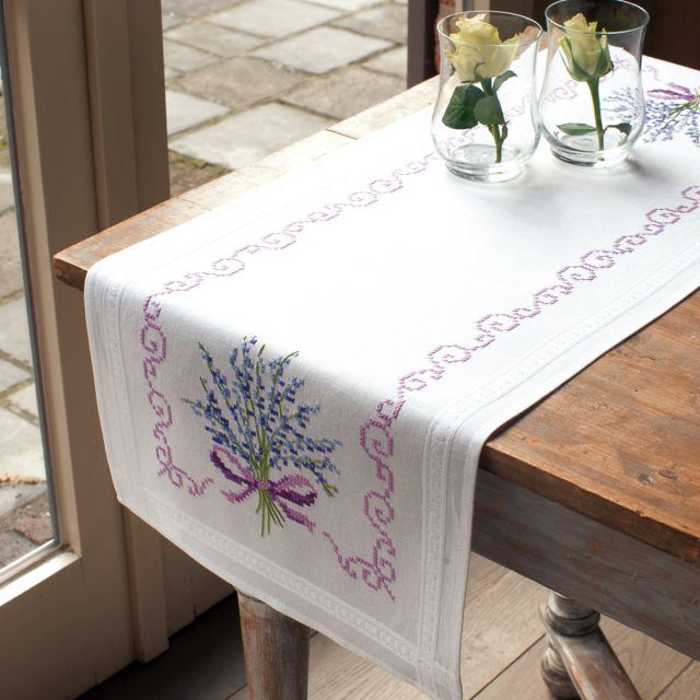Buy Vervaco Lavender Table Runner Embroidery Kit by World of Jewellery