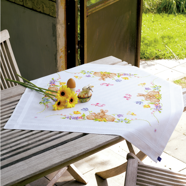 Buy Vervaco Rabbits Tablecloth Embroidery Kit by World of Jewellery