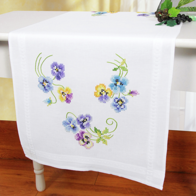 Buy Vervaco Pretty Pansies Table Runner Embroidery Kit by World of Jewellery