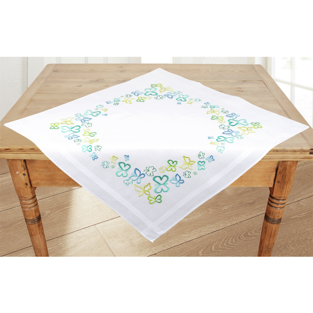 Buy Vervaco Butterflies in Green Tablecloth Embroidery Kit by World of Jewellery