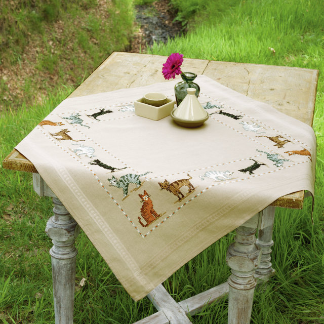 Buy Vervaco Cats Tablecloth Embroidery Kit by World of Jewellery