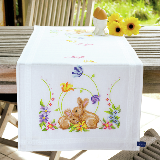 Buy Vervaco Rabbits Table Runner Embroidery Kit by World of Jewellery