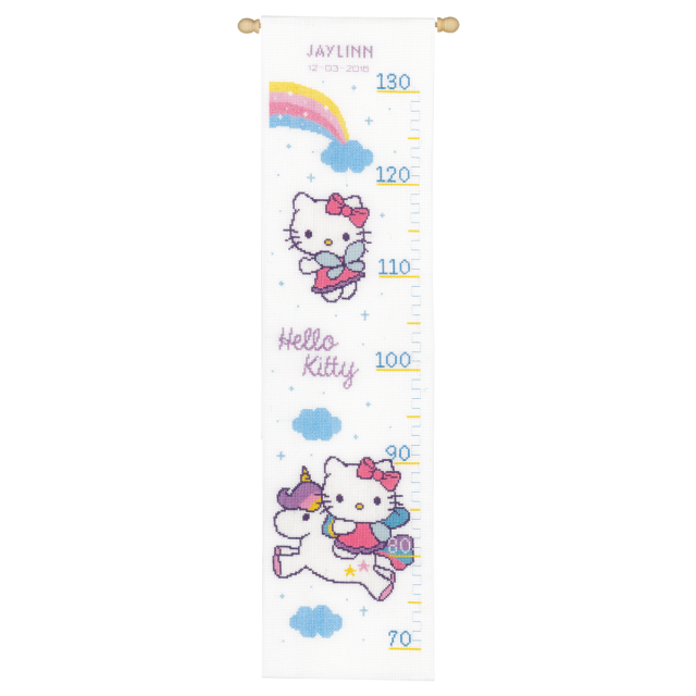 Buy Vervaco Height Chart Hello Kitty and Rainbow Cross Stitch Kit by World of Jewellery