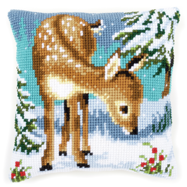 Buy Vervaco Little Deer Cushion Cross Stitch Kit by World of Jewellery