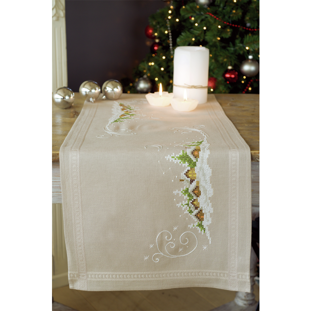 Buy Vervaco Village in the Snows Table Runner Embroidery Kit by World of Jewellery